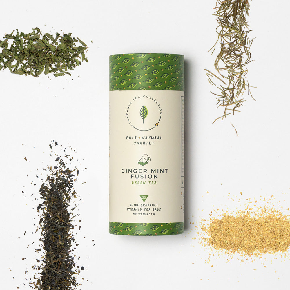 KAZI YETU Ginger Mint Fusion Tea Tubes